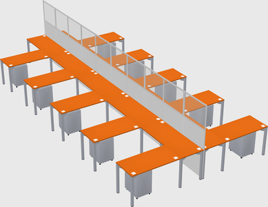 Shared l-shape cubicle