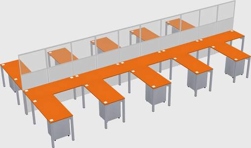 Shared l-shape cubicle