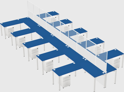 Shared l-shape cubicle