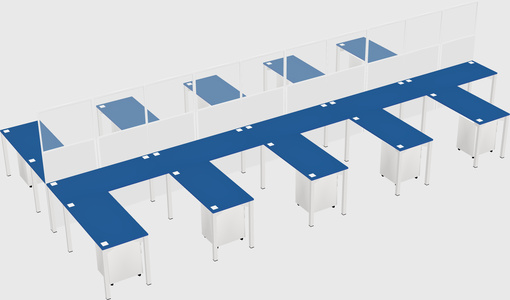 Shared l-shape cubicle