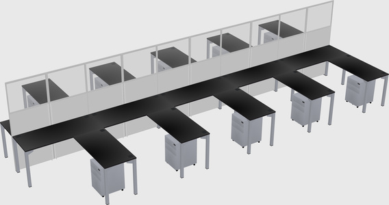 Shared l-shape cubicle