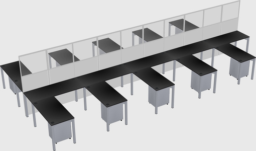 Shared l-shape cubicle