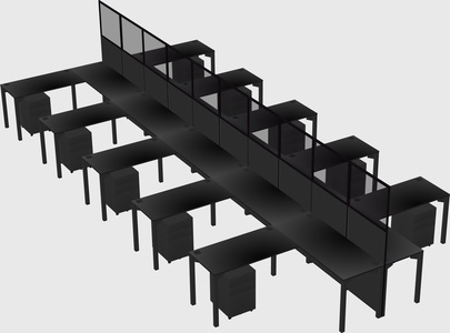 Shared l-shape cubicle