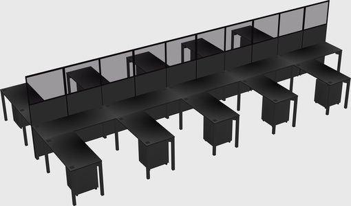 Shared l-shape cubicle