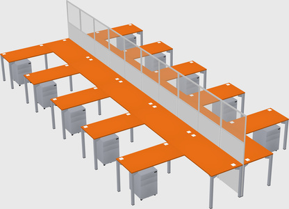 Shared l-shape cubicle