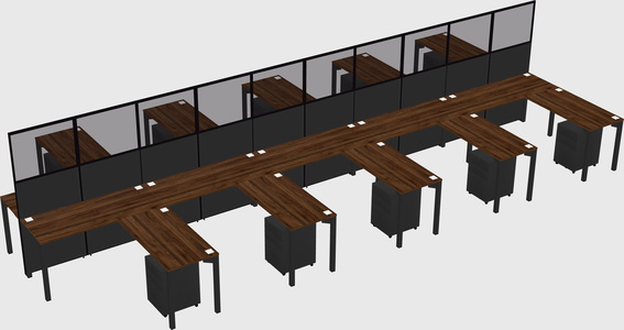 Shared l-shape cubicle