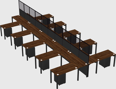 Shared l-shape cubicle