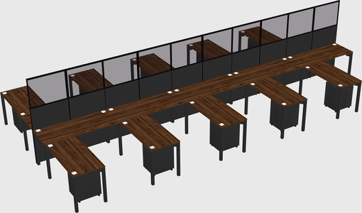 Shared l-shape cubicle