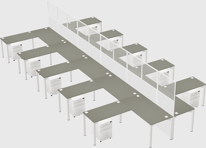 Shared l-shape cubicle