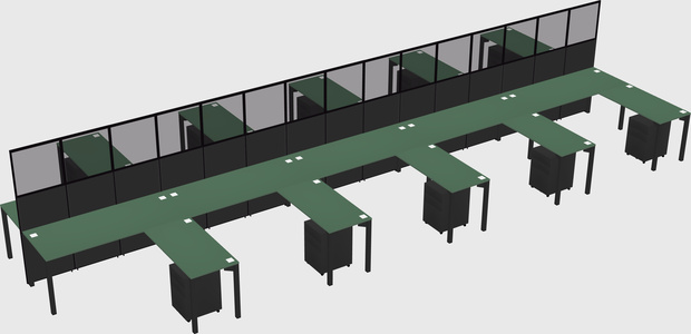 Shared l-shape cubicle