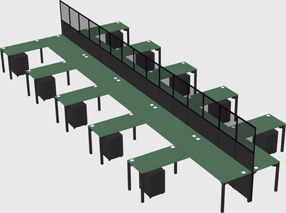 Shared l-shape cubicle