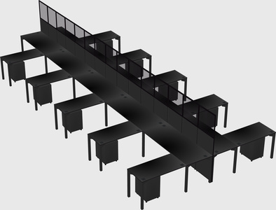 Shared l-shape cubicle