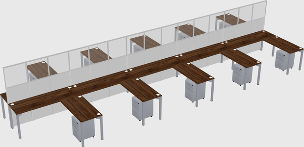 Shared l-shape cubicle