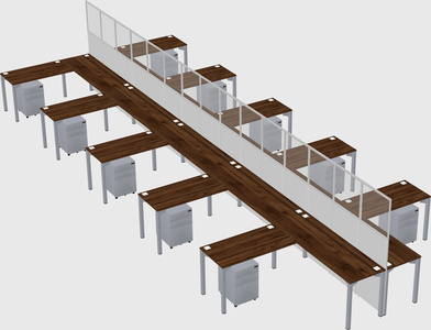 Shared l-shape cubicle