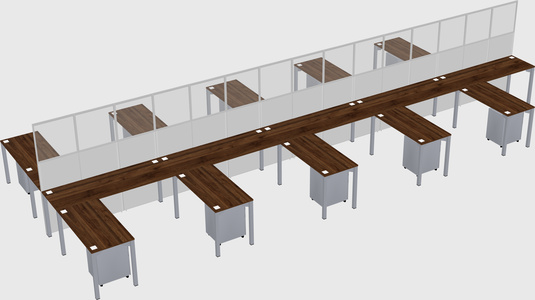 Shared l-shape cubicle