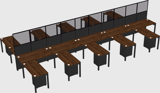 Shared l-shape cubicle