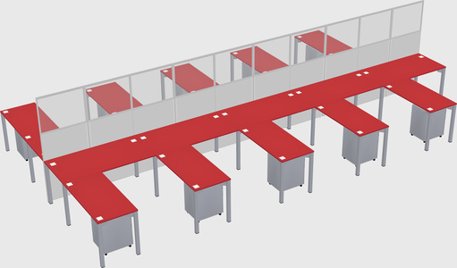 Shared l-shape cubicle