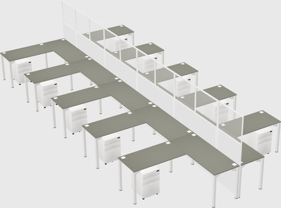 Shared l-shape cubicle