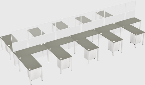Shared l-shape cubicle