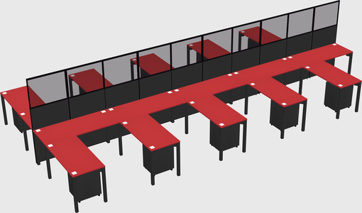 Shared l-shape cubicle
