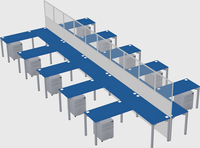 Shared l-shape cubicle