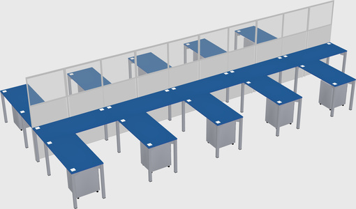 Shared l-shape cubicle