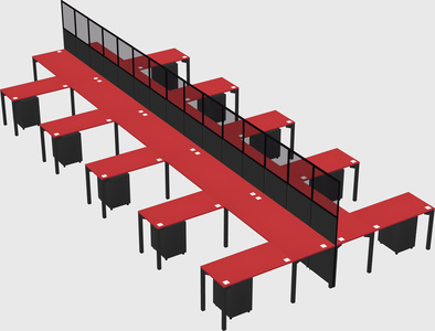 Shared l-shape cubicle