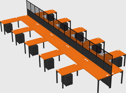 Shared l-shape cubicle