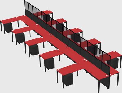 Shared l-shape cubicle