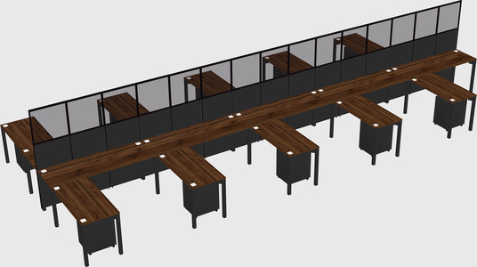 Shared l-shape cubicle