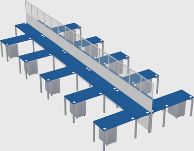 Shared l-shape cubicle