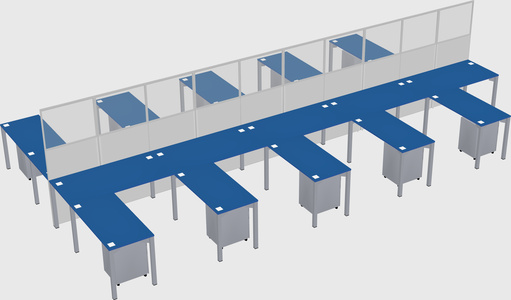 Shared l-shape cubicle