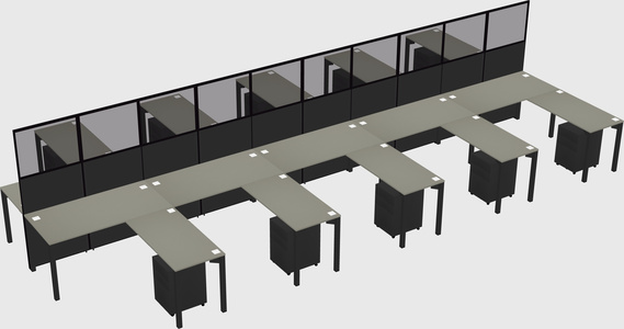 Shared l-shape cubicle