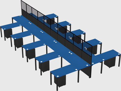 Shared l-shape cubicle