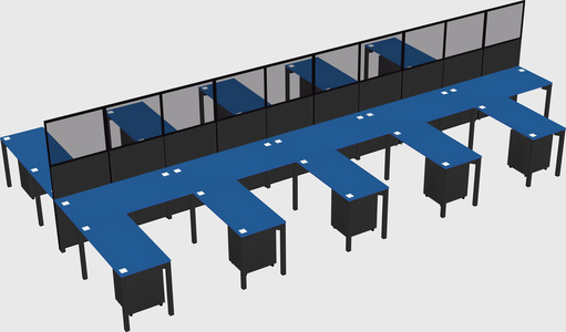 Shared l-shape cubicle