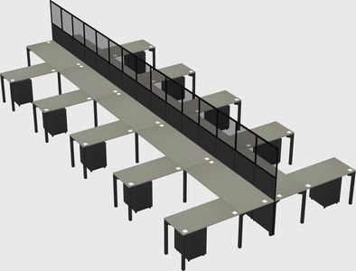 Shared l-shape cubicle