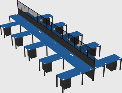 Shared l-shape cubicle