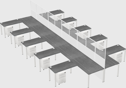 Shared l-shape cubicle