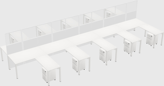 Shared l-shape cubicle