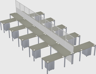 Shared l-shape cubicle