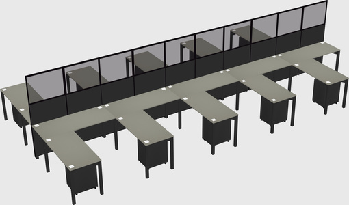 Shared l-shape cubicle