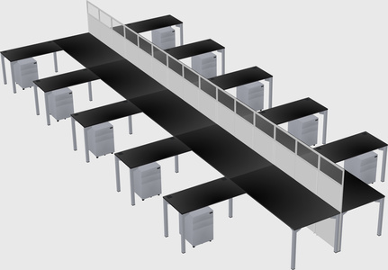 Shared l-shape cubicle