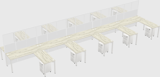Shared l-shape cubicle