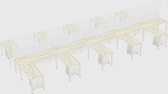 Shared l-shape cubicle