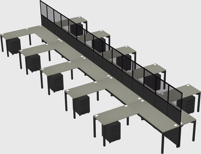 Shared l-shape cubicle