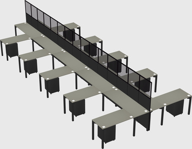 Shared l-shape cubicle