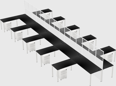 Shared l-shape cubicle