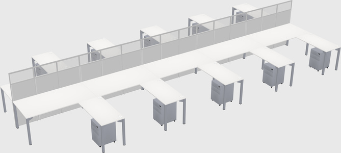 Shared l-shape cubicle