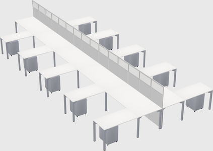 Shared l-shape cubicle