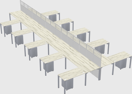 Shared l-shape cubicle